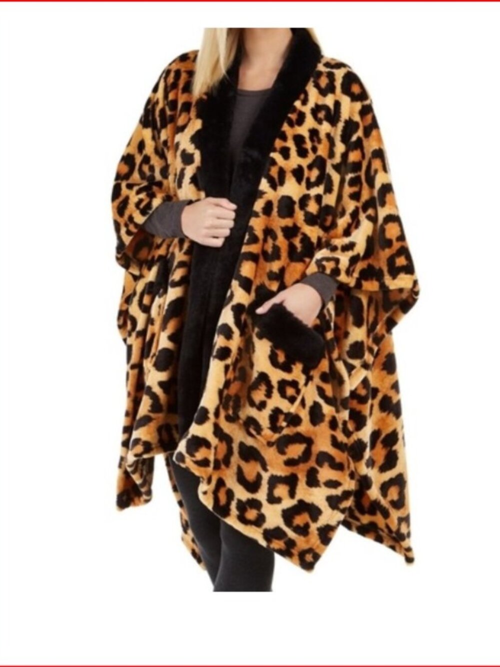 Charter Club Brown Animal Print Soft Cozy Plush Wrap Throw 50" X 70" NEW